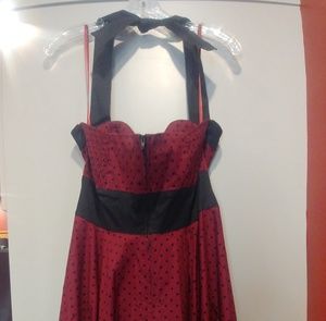 Hell Bunny Dresses - Hell Bunny red black polka dot halter dress M Hell Bunny Dresses - Hell Bunny red black polka dot halter dress M